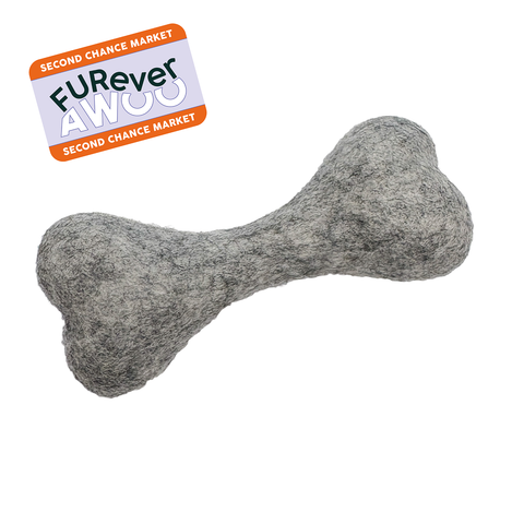 Oops* Large Bone Felt Toy - Grey