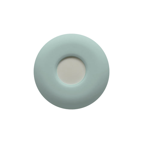 Slate light blue silicone fetch AirTag holder containing Apple AirTag for your dogs collar or dogs harness.