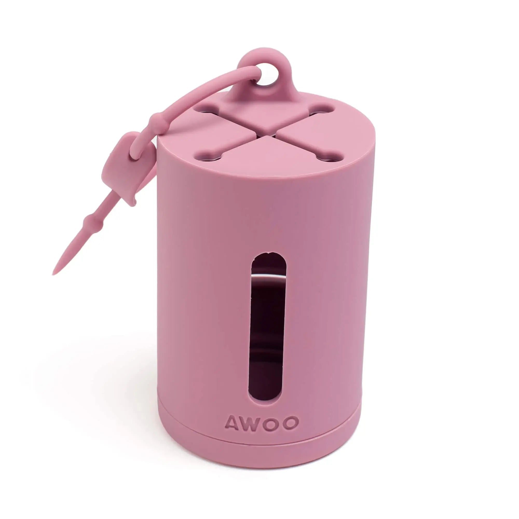 AwPoo Bag Holder: The silicone dangle-free waste bag holder for