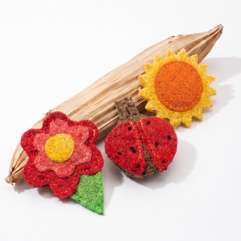 The Garden Party Natural Loofa Toys Trio