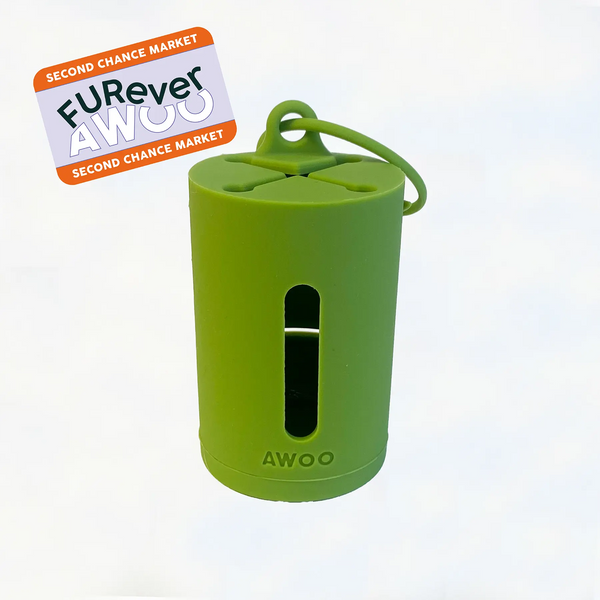 AwPoo Bag Holder: The silicone dangle-free waste bag holder for