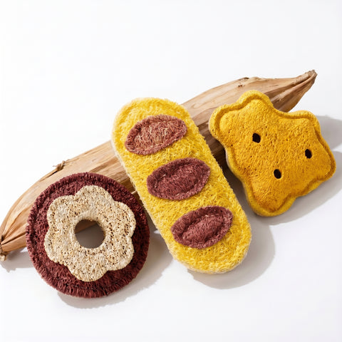 Pastry Pack Natural Loofah Catnip Toys