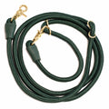 Awoo Infinity Leash in dark pine green with gold clasps