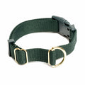 Awoo Pack Collar: in Pine, made from durable recycled polyester with a brass buckle.