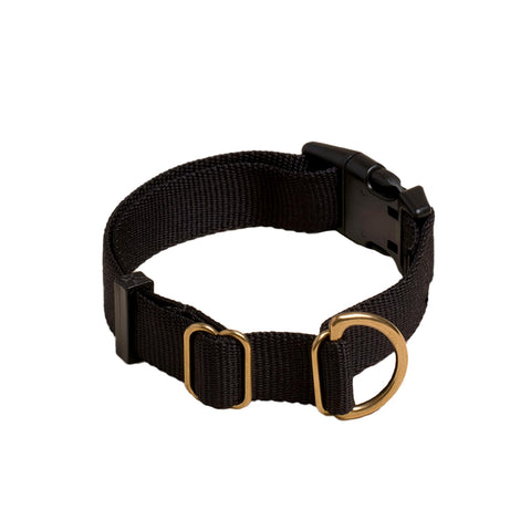 Awoo Pack Collar in black with gold hardware