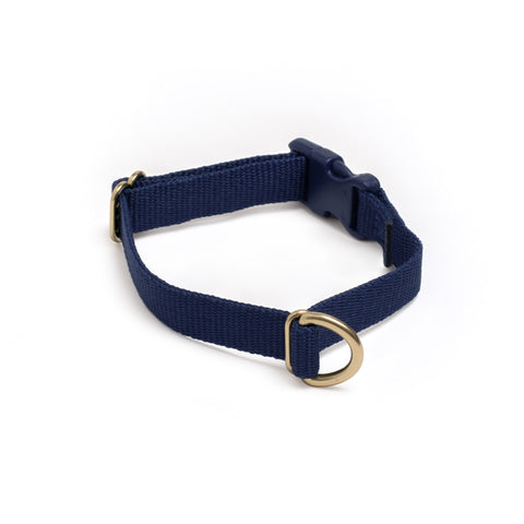 Awoo Pack Collar in navy blue with gold hardware-extra-small