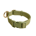 Awoo Pack Collar in olive green with gold hardware