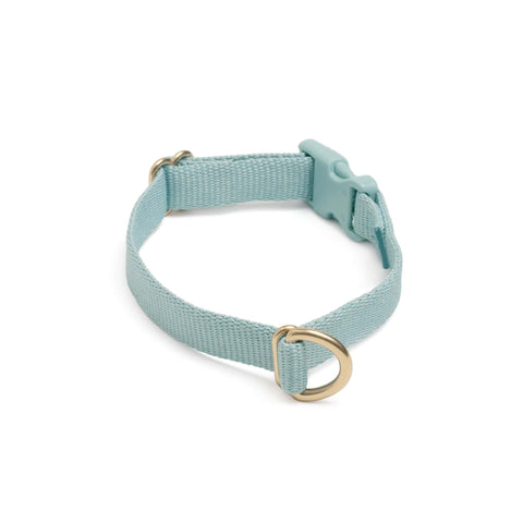 Awoo Pack Collar in light blue slate with gold hardware-extra-small